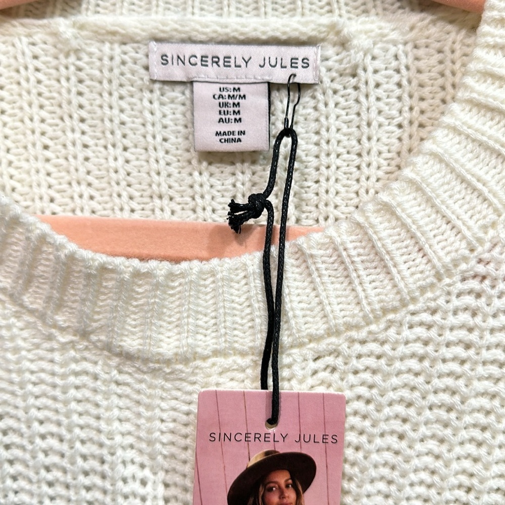 Nwt Sincerely Joules cropped oversized color block sweater. Best quality. Size M - Picture 2 of 4